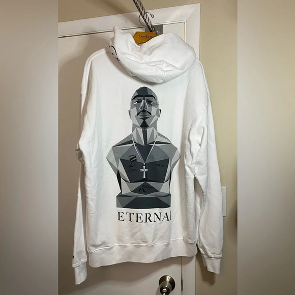 Fragment x Interscope 2Pac Tupac White Hoodie Size XL - Picture 5 of 11